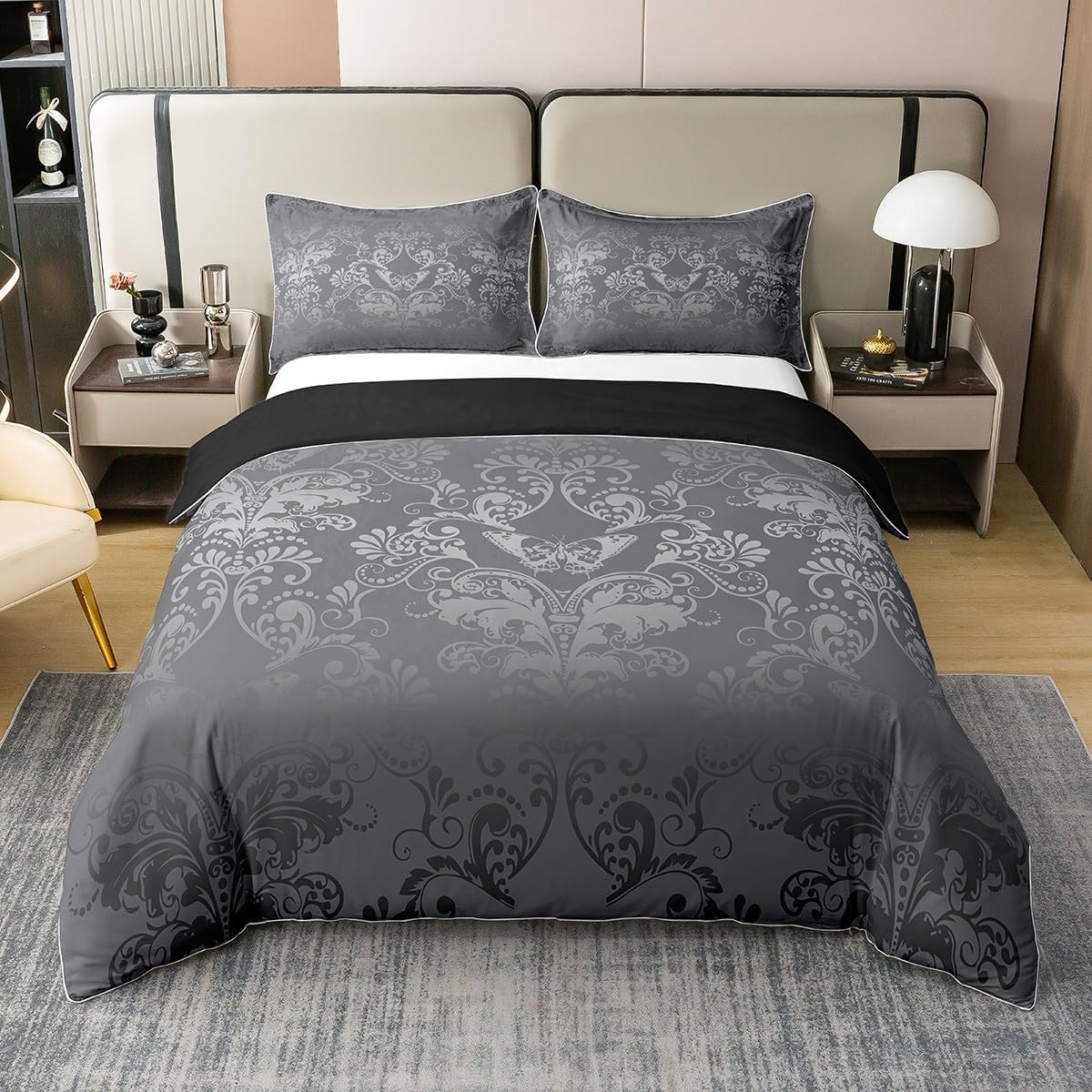 

Premium Vintage Floral Soft Duvet Cover Quen King-Sized Dimensionsd Dimensions Antique Victorian Baroque Beding Set Exotic Victorian Style Set 3 Pcs 100*200cm Single