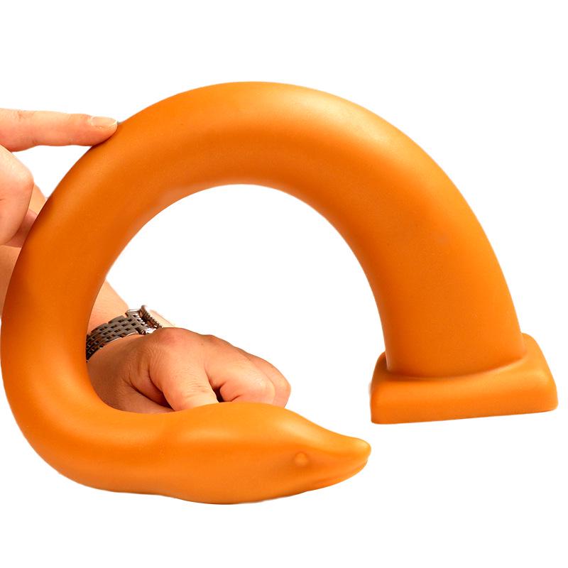 Dop Anal din Silicon Long Love cu Ventuză - Bici cu Mărgele Neregulate pentru Uz Erotic Adult