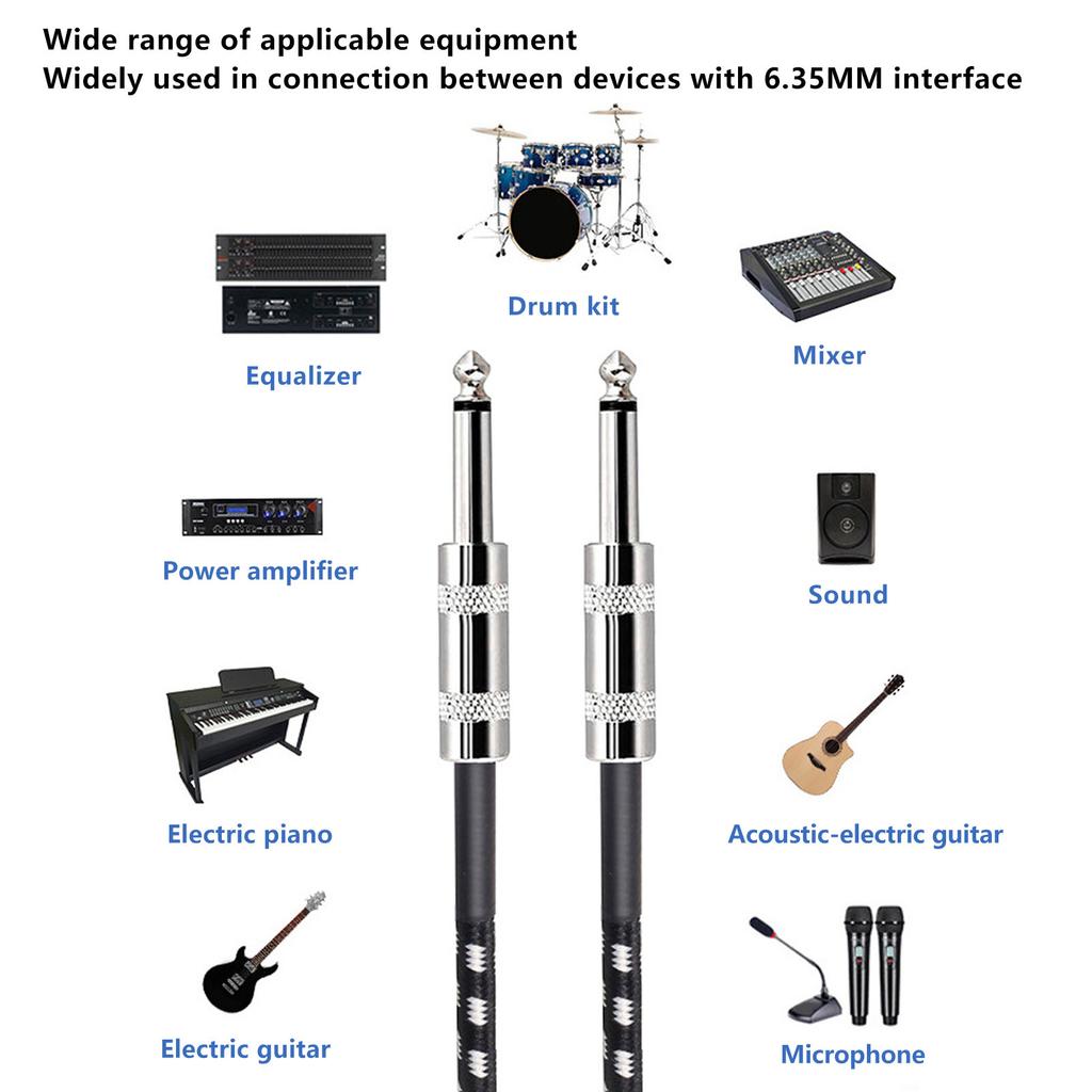 JORINDO Guitar Cable 6.35mm Male 1/4in Electric Musical Instrument Amplifier Cord Accessory