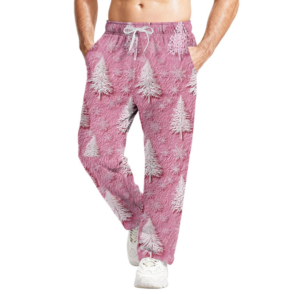 Herre avslappet passform fritidsjoggebukser med elastisk midjebånd og snøring yogabukser