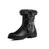 - Large size winter flat heel black fluffy boots, thick bottom comfortable, European and American warm