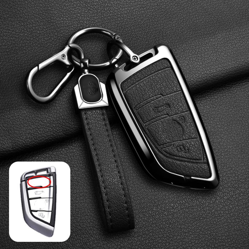 Goat Leather Zinc Alloy Car Key Case For Bmw X1 X3 X4 X5 G05 X6 X7 G20 G30 G11 F48 520 525 118I 218I 320I Key Case Car Key Fob