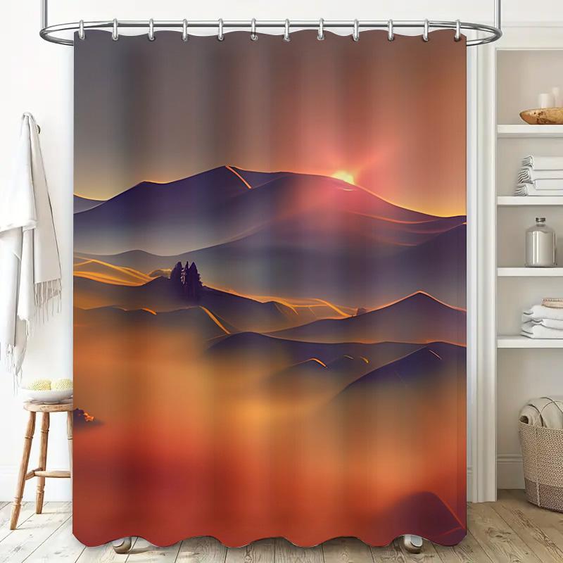 Floral Pattern Bath Curtains Shower Curtain Fabric Waterproof Bathroom Decoration Window Coverings