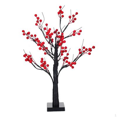 Light Up Artificial Red Tree,LED Nightlight Chinese Year Decoration Table Lamp for Bedroom Party