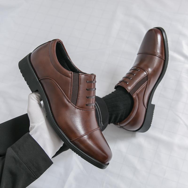 Fashion New Texture Simple Men Comfor Lightweight Non-slip Men's Round Head Vintage Leisure Men's Luxury Business Office Oxford Shoes
