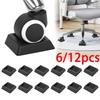 6/12Pcs Non Slip Furniture Caster Cup Rubber Universal Wheel Fixed Pad Office Chair Pad Bed Wheel Stopper To Prevent Scratches