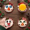 Rustic Wooden Coasters 4Pcs Christmas Snowman Coasters, Cute Face Drink Cup Natural Wood Mats, Heat Resistant UV Printed Tabletop Holiday Decorations
