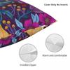 Floral Purple Square Pillowcase Polyester Linen Velvet Creative Zip Decorative Pillow Case Car Cushion Cover