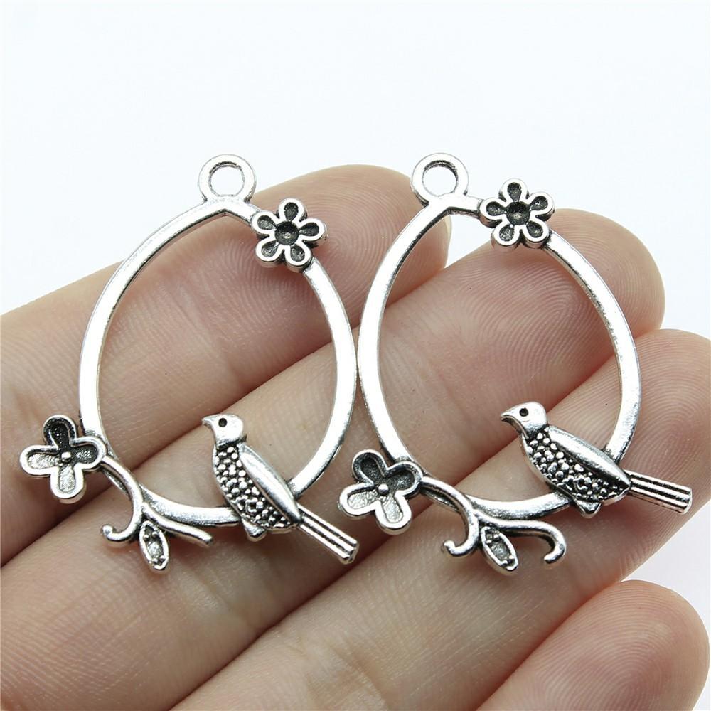 10pcs Bird Charms Antique Silver Color Bird Charms Pendants For Bracelets Flying Bird Charms Making Jewelry
