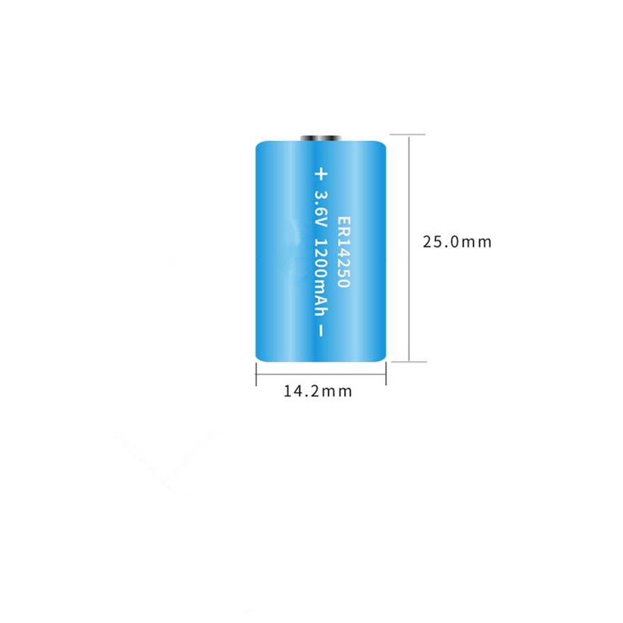 3.7V 14250 Rechargeable Lithium Battery LS14250 ER14250H 1/2-R6 1/2 AA 1200mah Rechargeable ER14250 Lithium Battery