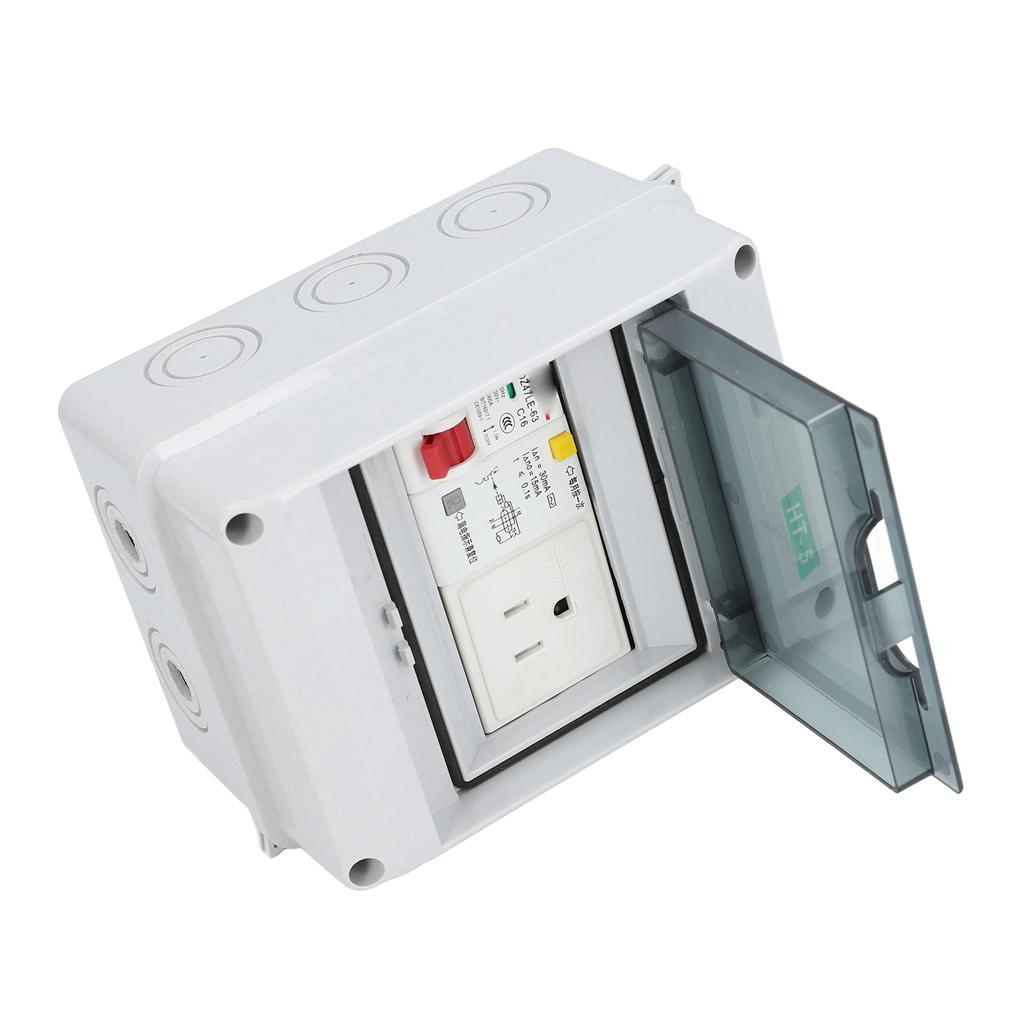 Distribution Box 1 Way 15A IP65 Waterproof Circuit Breaker Protection Case 110‑250VAC US Plug for In