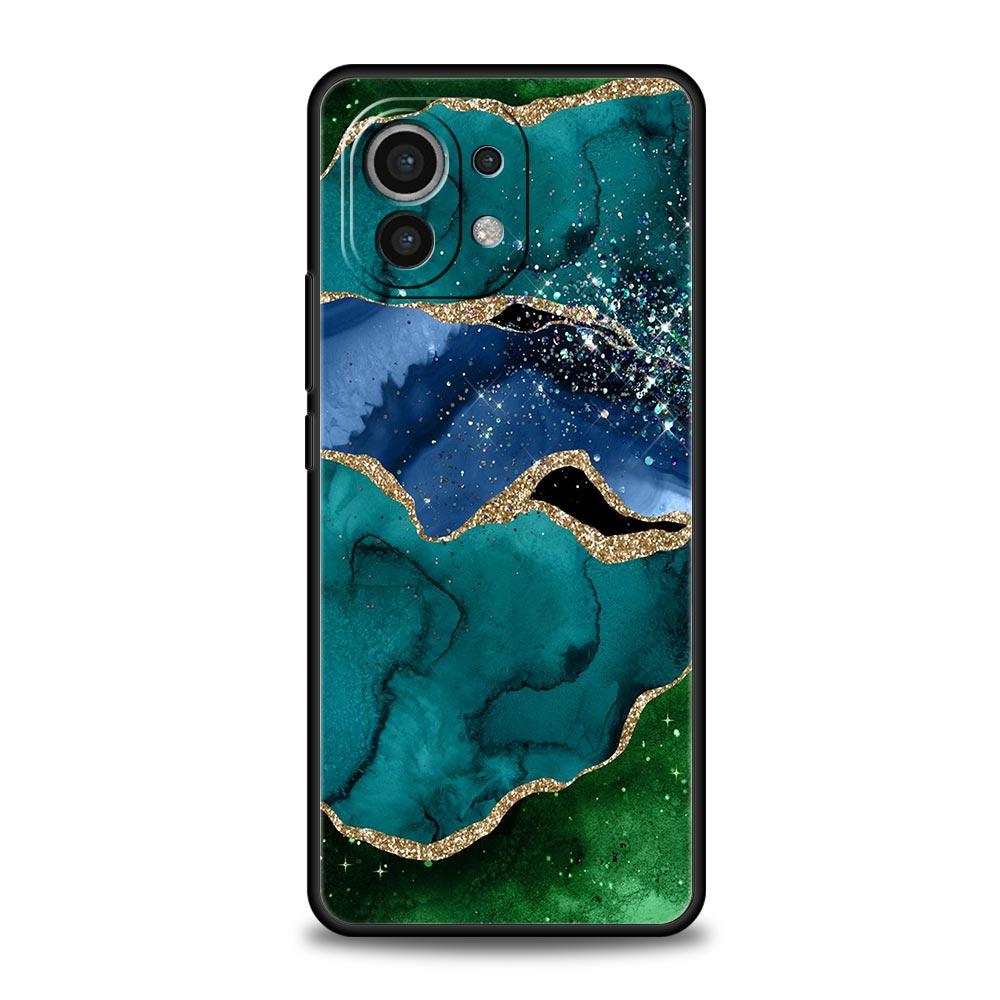 Glitter Agate Marble Art Phone Case For Xiaomi Poco X4 X3 NFC F3 F4 M3 M4 Mi Note 12T 10 12 11 Ultra 11T Pro 10T Lite 9T Cover