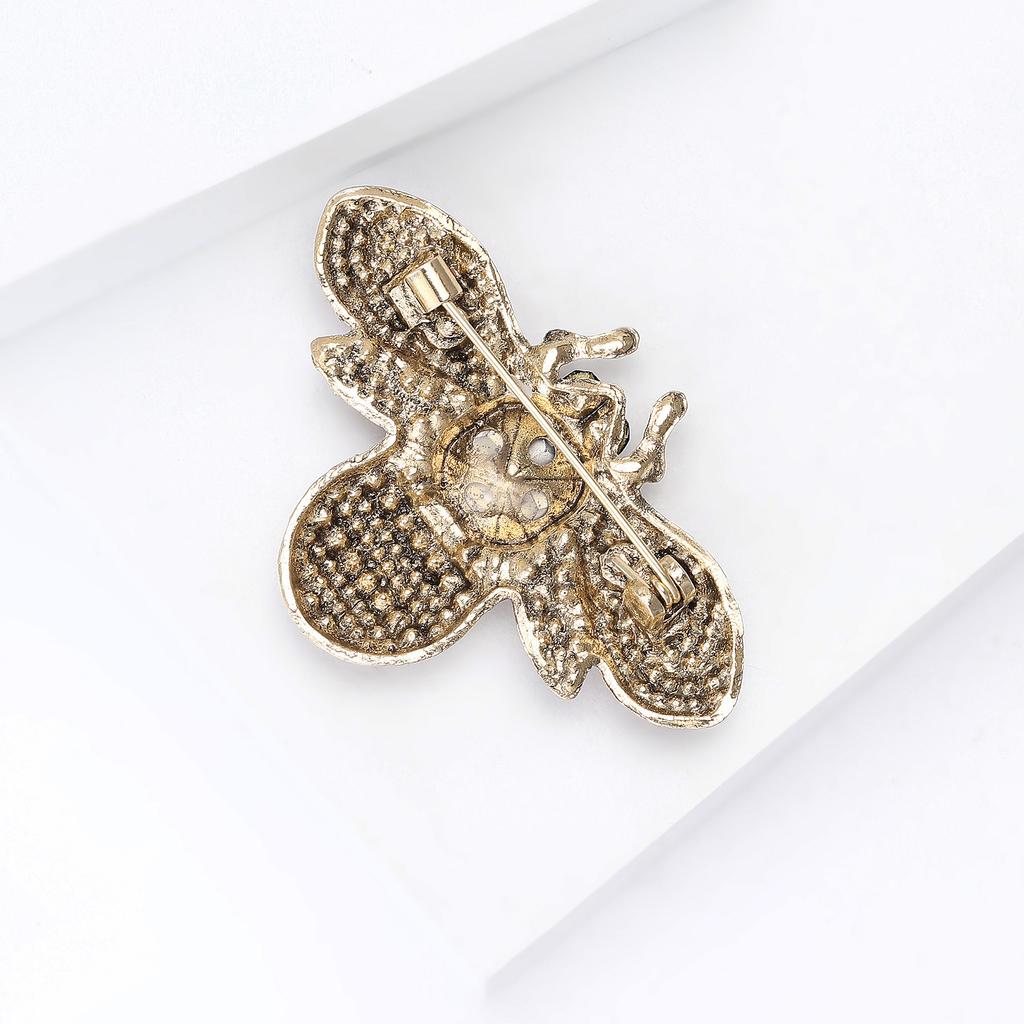 Fashion Rhinestone Bee Brooches for Women Unisex Insect Pins Keychain Event Party New Year Gifts Jewelry Decoration Accessories
