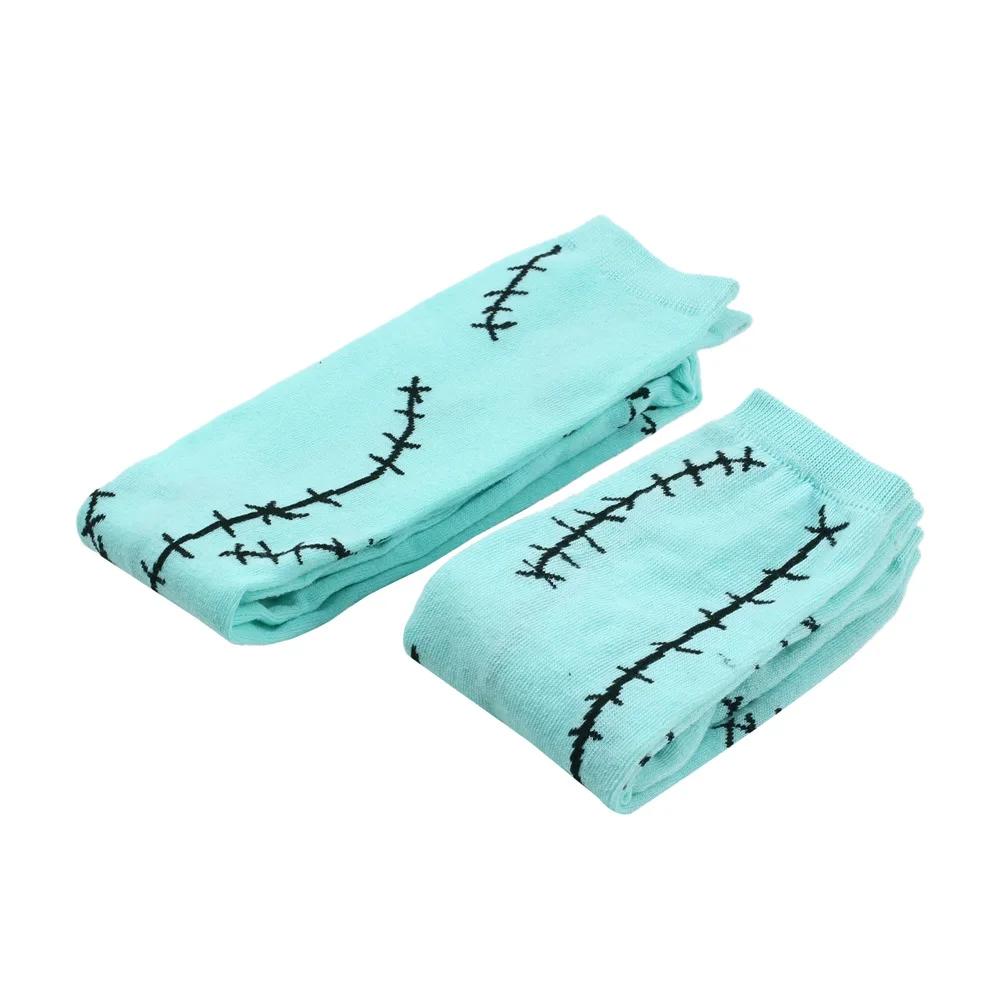 Womens Thigh High Stockings mittens Arm Sleeve Gloves Set Ladies Girl Black White Long Over Above Knee Socks Lolita Halloween