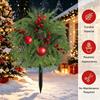Outdoor Patio Christmas Accents Artificial Poinsettia Flower Yard Stake Red Floral Ground Spike Decor Potted Pine for Weather‑Resistant Fake Plant