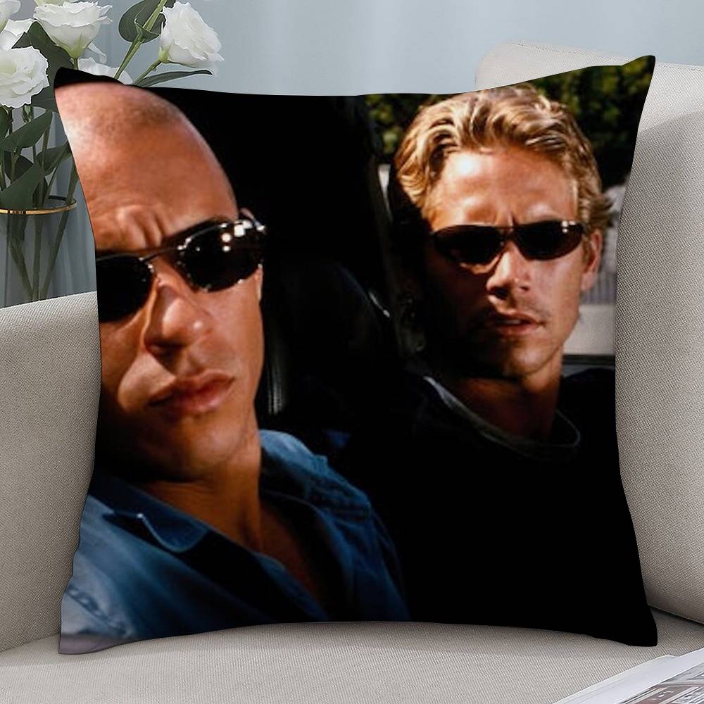 Film F-Fast and F-Furious Car Double-sided Printed pillow cover Short plush Suitable living rooms bedrooms throw cushion cover