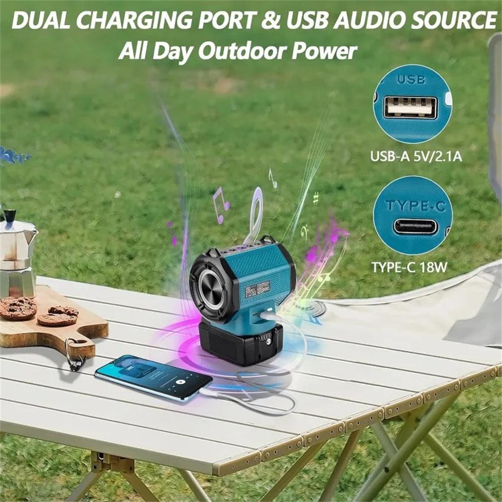 Portable Wireless Bluetooth Speaker Fit for Makita 18V Battery Cordless Small Loudspeaker