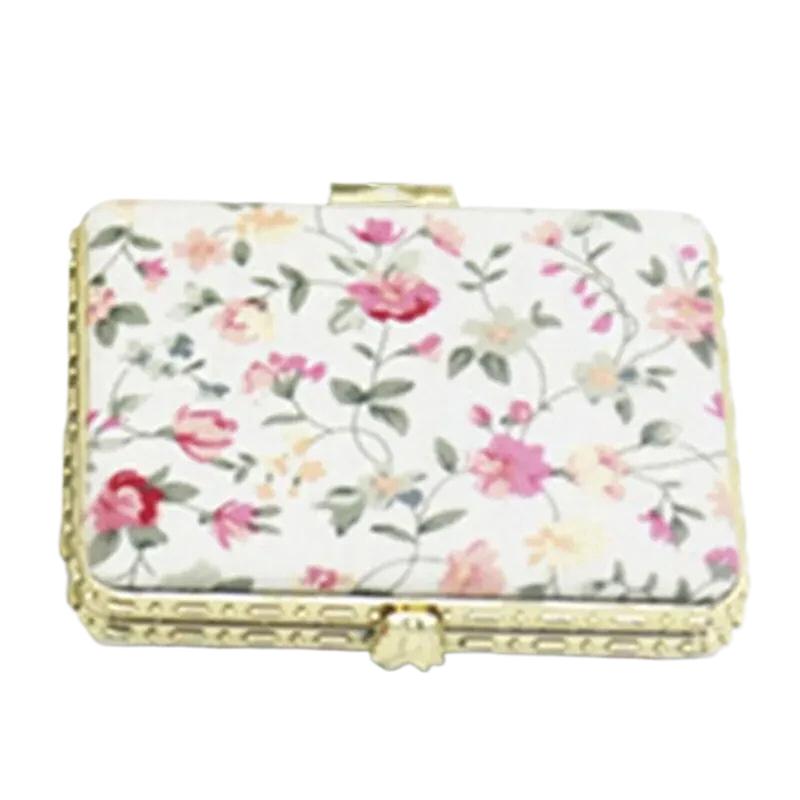 

Карманное цветочное зеркало для макияжа, компактное портативное двухстороннее складное зеркало для макияжа, женское винтажное косметическое зеркало для подарка, 1 шт.