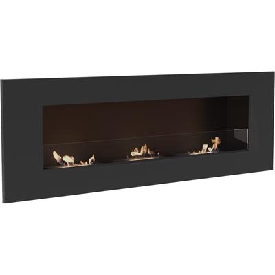 Wall Mounted Bioethanol Fireplace DELTA 3 Black with Glazing TÜV