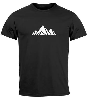 Camiseta Masculina 100% Algodão Camisetas Masculinas Top Montanhas Caminhada Design de Polígono Estampa Moda Outdoor Estilo de Rua-