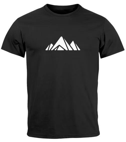 Men s 100% Cotton T-shirt Mens Tees Top Mountains Hiking Polygon Design Print Outdoor Fashion Street Style- XL