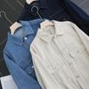 2025 Japanese Style Retro Casual Denim Jacket: Couples' Loose-Fit, Double-Pocket Lapel Outerwear
