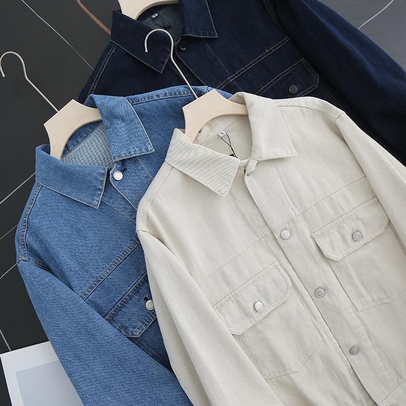 2025 Japanese Style Retro Casual Denim Jacket: Couples' Loose-Fit, Double-Pocket Lapel Outerwear