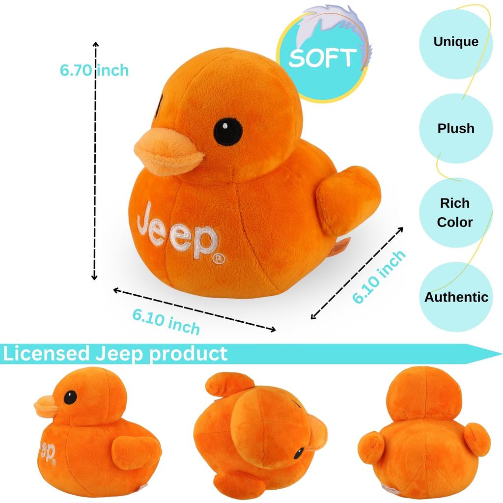 Jeep Text Logo Plush Duck Stuffed Orange Perfect Enthusiast Been Animal, - "You've Ducked" (Orange)