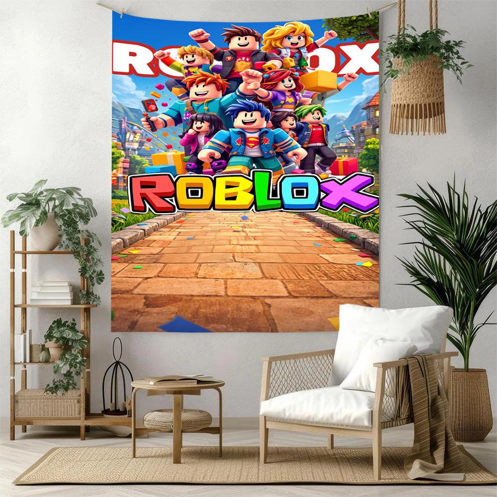 Roblox Vægdekoration Vægtæppe Kunst Til Kæledyrs Mindesmærke Fødselsdag Bryllupsfest Baggrund Familiegave