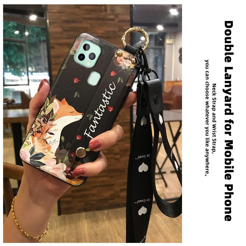 Shockproof Fashion Design Phone Case For Oukitel C22 Durable Protective Dirt-resistant Waterproof Lanyard Soft case Ring