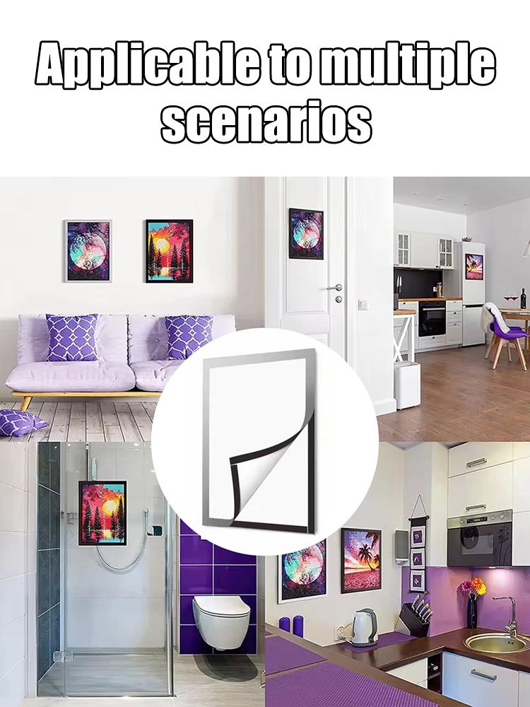 5 stk PVC Magnetisk Fotoramme, A4 Dokumentvisningstavle, Magnetisk Plakatklistremerkeramme, Beskyttelsesdeksel uten boring