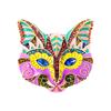 Vintage Women Carved Cat Mask Enamel Painting Crystal Brooches Pins Retro Baroque Palace Drip Oil Badges Suit Office Accessories