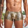 Herren-Slips mit Schlangenhautmuster, hautfreundliche Polyester-Unterhose mit niedriger Taille für Männer
