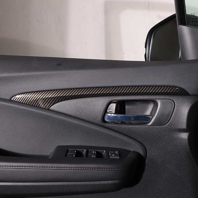 Pro Honda Pilot 2015-2022 ABS Carbon Fiber/Černá/Červená Nálepka obložení panelu vnitřních dveří automobilu