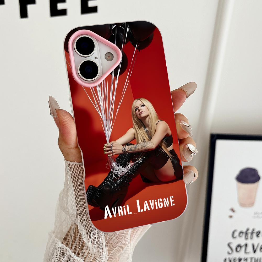 Avril Lavigne Jelly Double layer Pink Mobile Phone Case for iPhone 17 16 15 14 13 12 11 Air Pro Max Plus Protective