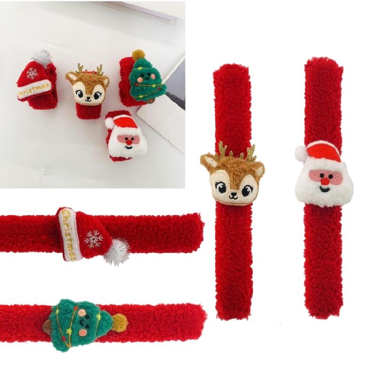 Christmas Character Costume Props Plush Snap On Wristband For Childrens School Event Safe Design