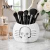 Decorative Pen Holder for Office Halloween Skull Pumpkin Holder, Gothic Pencil Cup, Spooky Autumn Desktop Decor Accessories Desk Organizer Party Home