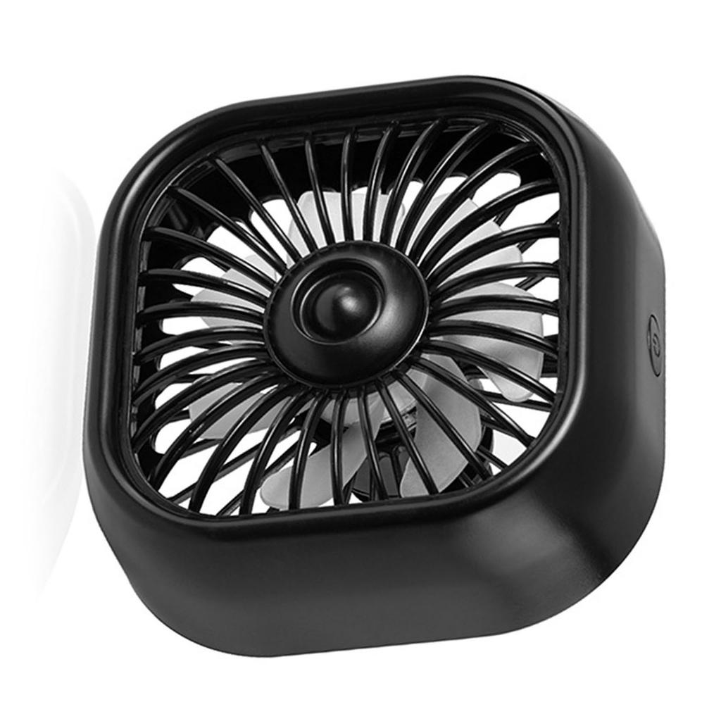 Auto Lüftungshalterung Ventilator Buntes Licht 3 Windgeschwindigkeiten Geräuscharm USB Kühlventilator für Fahrzeuge Schwarz