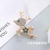 Deer Brooch Cute Diamond-encrusted Holiday Niche Design Corsage Decorative Accessories Coat Sweater Pin