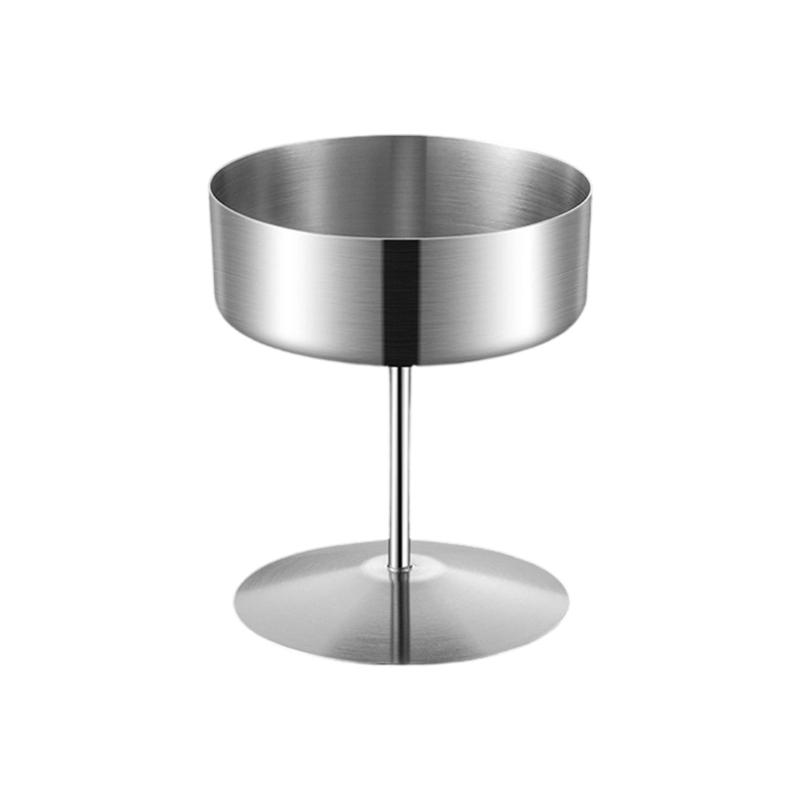 Modern 304 Stainless Steel Dessert Cup With High Foot Design Puddings Serving Bowl For Ice Cream And Pastries Sundae S size серебряный