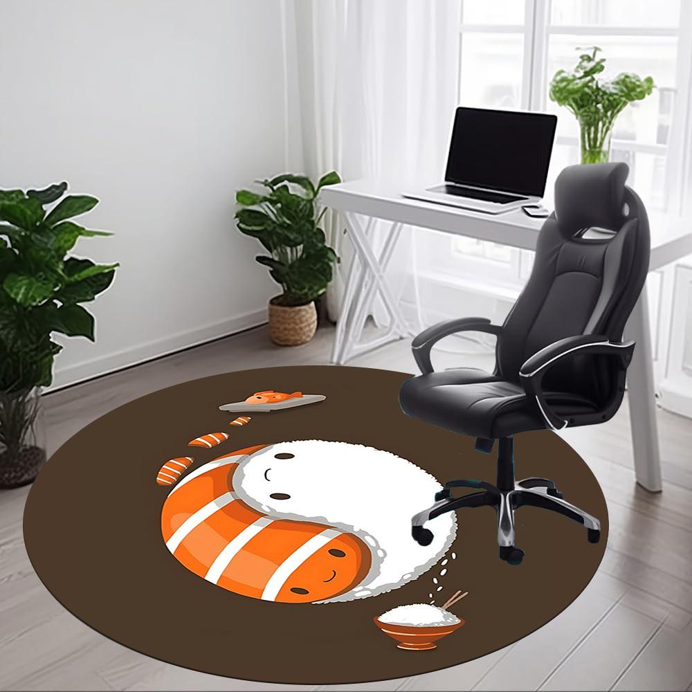 1pc Sushi Rice Office Round Area Rug, Under Office Chairs Bedroom Living Room Home Decor, Room Deco, Available in Various Sizes