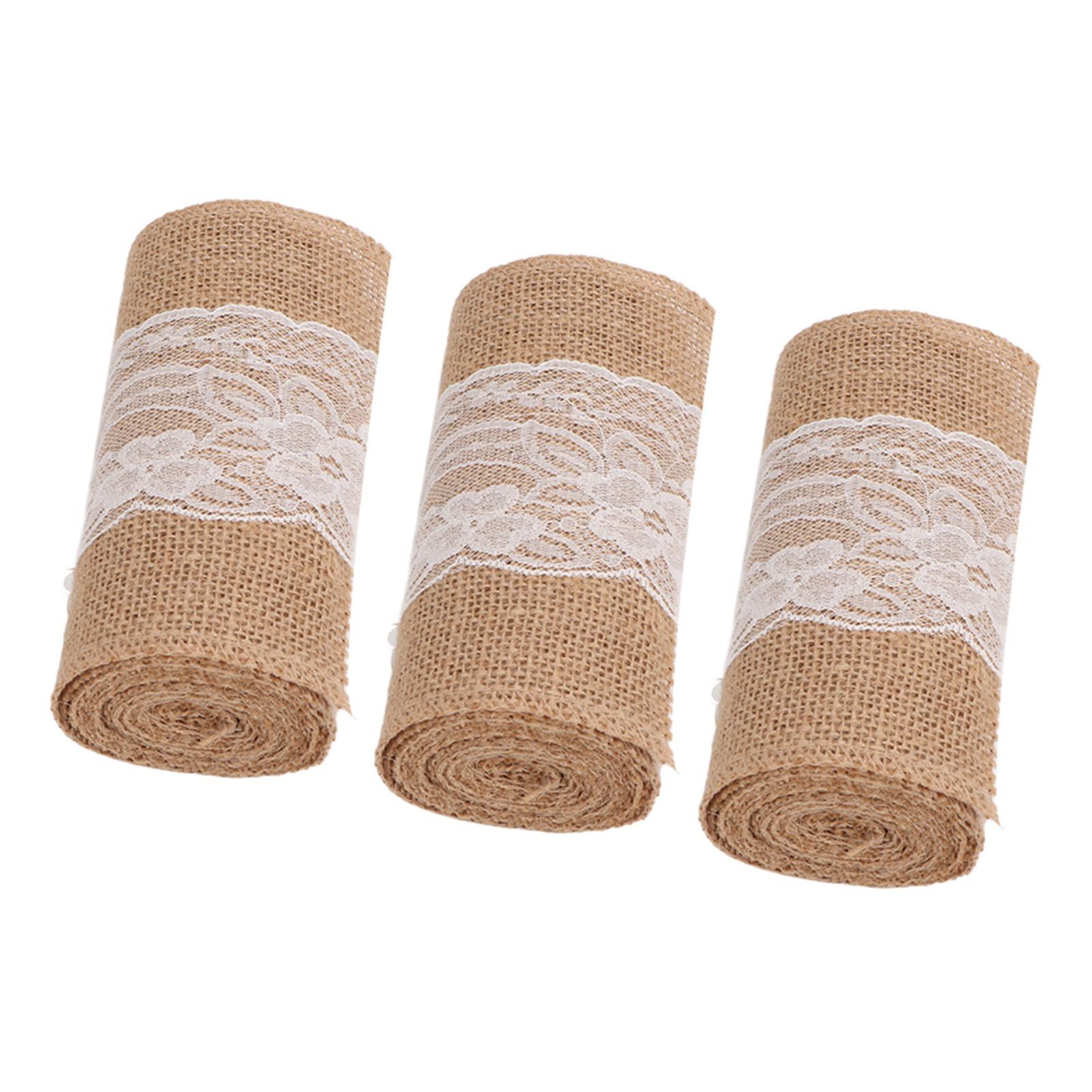 

3 рулона джутовой кружевной ленты, простое элегантное украшение из джутовой кружевной ленты для деревенской свадьбы, банты своими руками