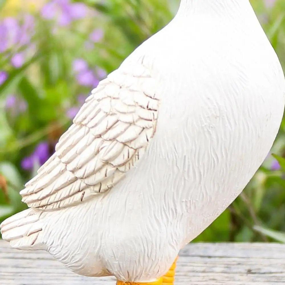 Resin Duck Figurines Cute Yard Ornament Pond Decorative Garden Statues  Room Fountain