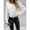 Long Sleeve Ruffle Button Blouse2022 Autumn Long Sleeves Ruffles Button Blouses