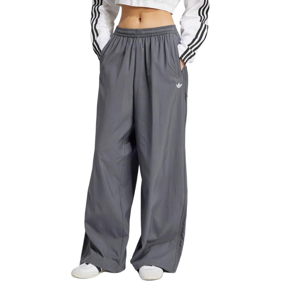 Adidas Originals Classic Sports Series Simple Woven Casual Loose Sports Pants Women Bottoms Dark-Gray JY8880