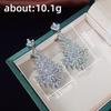Huitan Luxury Big Leaf Drop Earrings Women Temperament Elegant Lady's Ear Dangle Earrings for Party Brilliant CZ Jewelry 2022Good Product