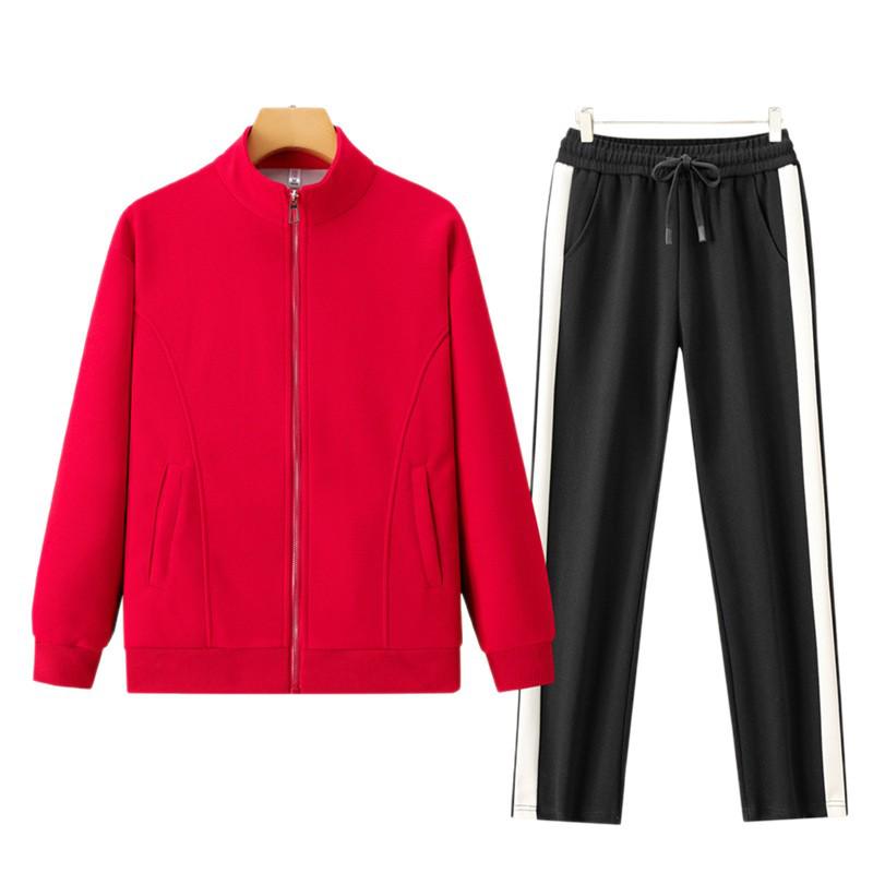 Women's Spring & Autumn Casual Running Two-Piece Set: Long Sleeve Top & Loose Pants, Breathable & Fashionable