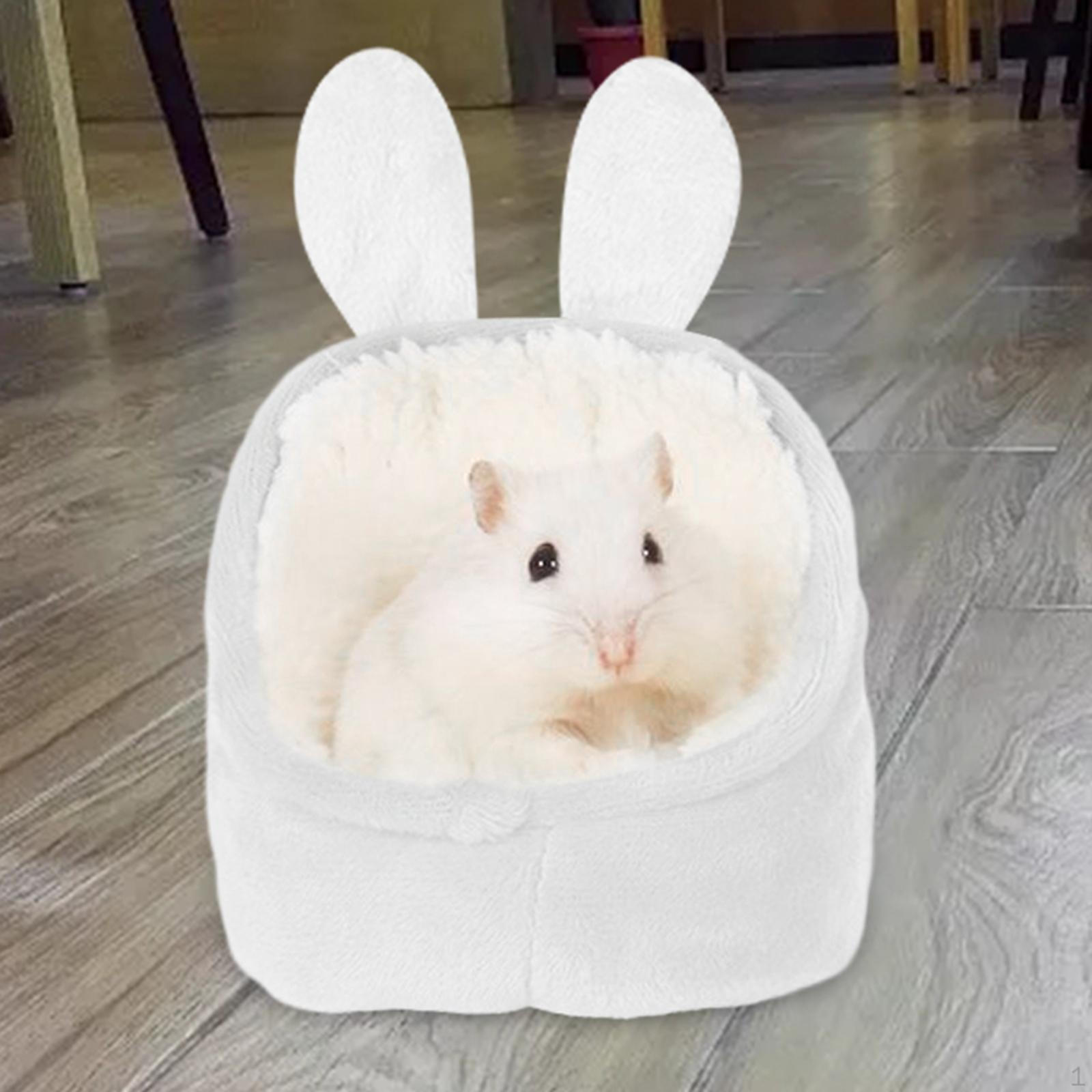 Cute Guinea Bed Warm Hamster ding Supplies Sofa Sleeping Bag Accessories for Mice Chinchilla Ferrets White