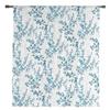 Blue Floral Leaves Transparent Drapes for Living Room Decoration Window Panel Curtains for Cooking Area Fine Netting Voile Organza Drapes