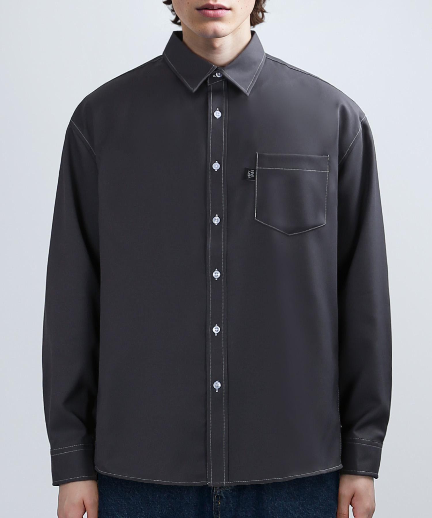 Berry Vein Over Out-Line Shirts (Dark Gray) Free